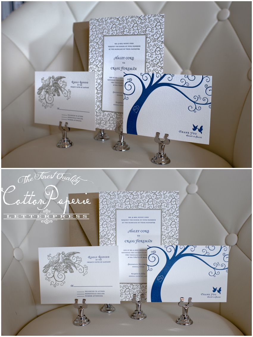 cottonpaperie letterpress wedding invitations with metallic envelopes and folios