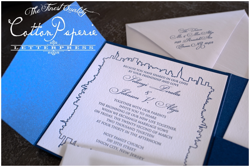 cottonpaperie letterpress wedding invitations with metallic envelopes and folios new york skyline cottonpaperie letterpress wedding invitations with metallic envelopes and folios, new york skyline