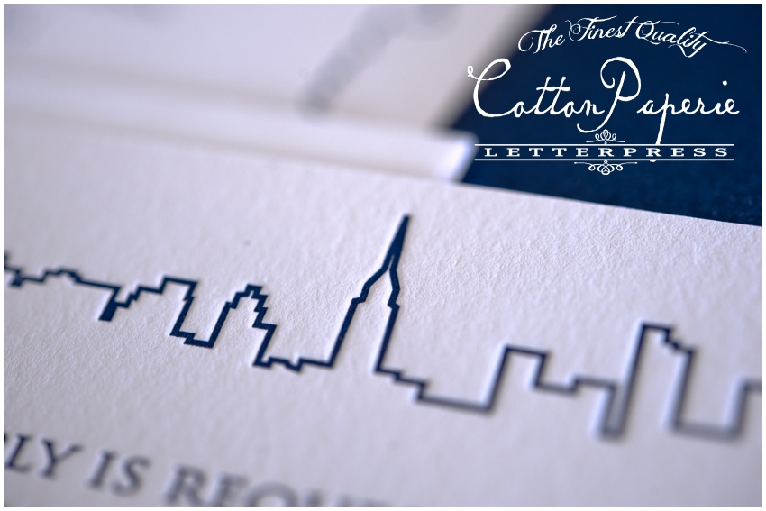 cottonpaperie letterpress wedding invitations with metallic envelopes and folios new york skyline cottonpaperie letterpress wedding invitations with metallic envelopes and folios, new york skyline
